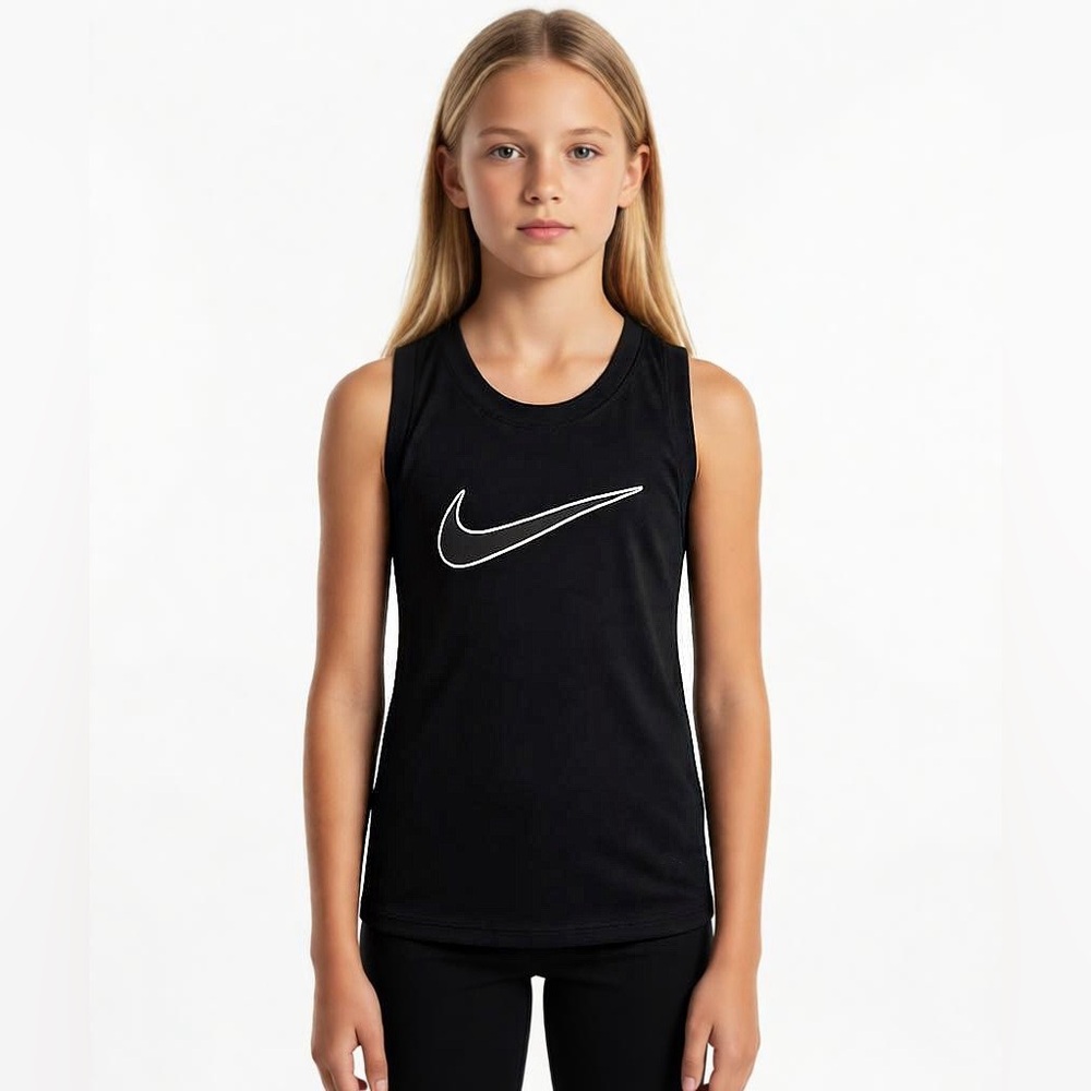 Nike Girls /youth •DriFIT Running Tank | Black High-Low Athletic Top Size M - Picture 1 of 9